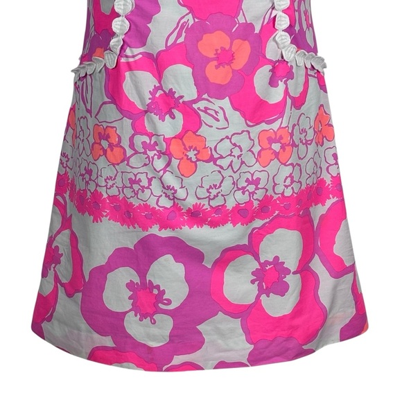 LILLY PULITZER PEARL 48472 PANSY DANCE COTTON SHEATH MINI ORANGE PINK DRESS - Picture 8 of 15